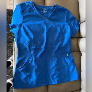 Blue Women's V-Neck Cherokee Infinity Scrub Set